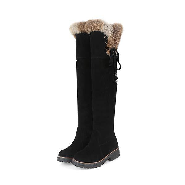 Women'S Fleece Over The Knee Boots 41687846C