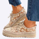 Women'S Mesh Lace Floral Lace-Up Sneakers 57951024