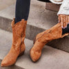 Women'S Chunky Mid Heel Cowboy Boots 93001281C