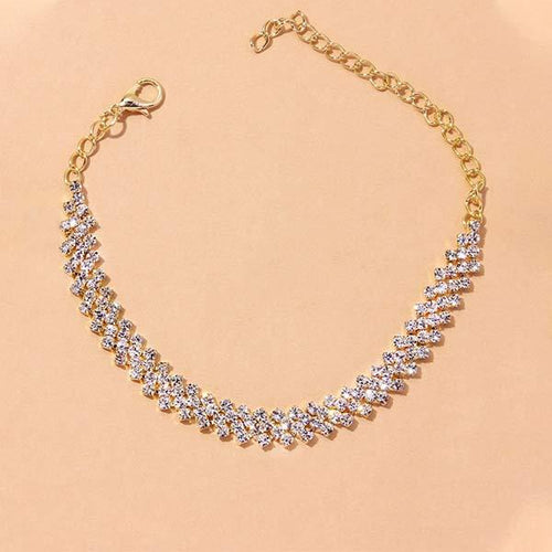 Fashion Simple Rhinestone Anklet 84151745C