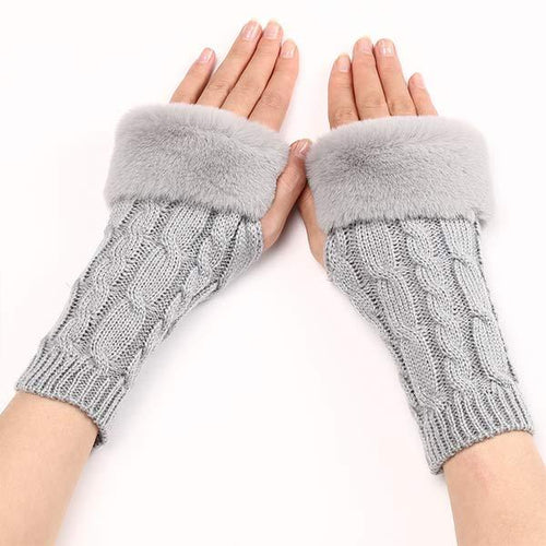 Women'S Fingerless Wool Warm Gloves 47187161C