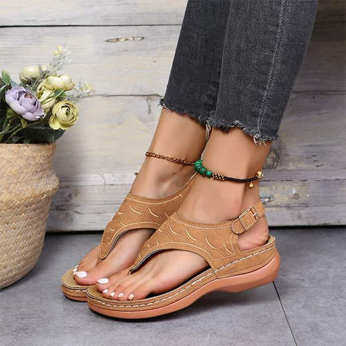 Women'S Vintage Thong Wedge Sandals 60138775C