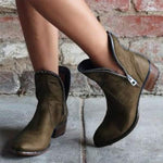 Women'S Zipper Chunky Heel Martin Boots 46894373C