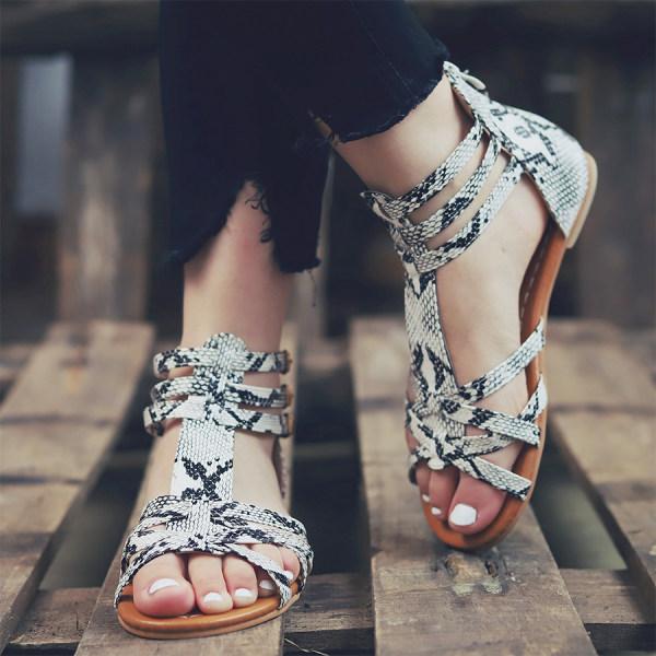 Women's Pattern Roman Flat Sandals 89767473