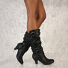 Women'S Buckle Wine Glass Heel Boots 96992257C