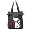 Women'S Cute Cat One Shoulder Casual Canvas Bag 92552559C