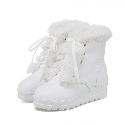 Women'S Lace Up Thick Fleece Snow Boots 97377266C