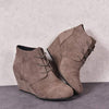 Women'S Suede Wedge Boots 60056875C