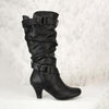 Women'S Buckle Wine Glass Heel Boots 96992257C