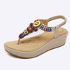 Women'S Boho Retro Beaded Wedge Sandals 86017909C